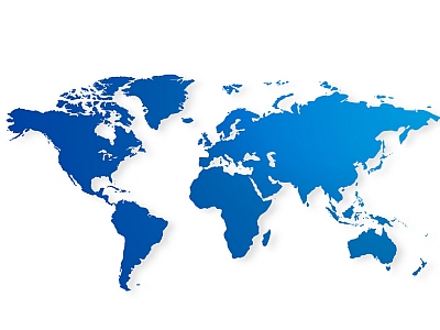 blaue Weltkarte