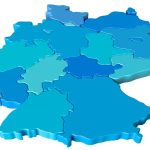 Deutschlandkarte mit blaufarbigen Bundesländer