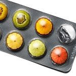 Früchte in Tablettenblister